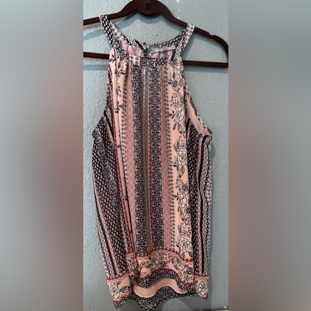 Daniel Rainn Pink and Black Patterned Top